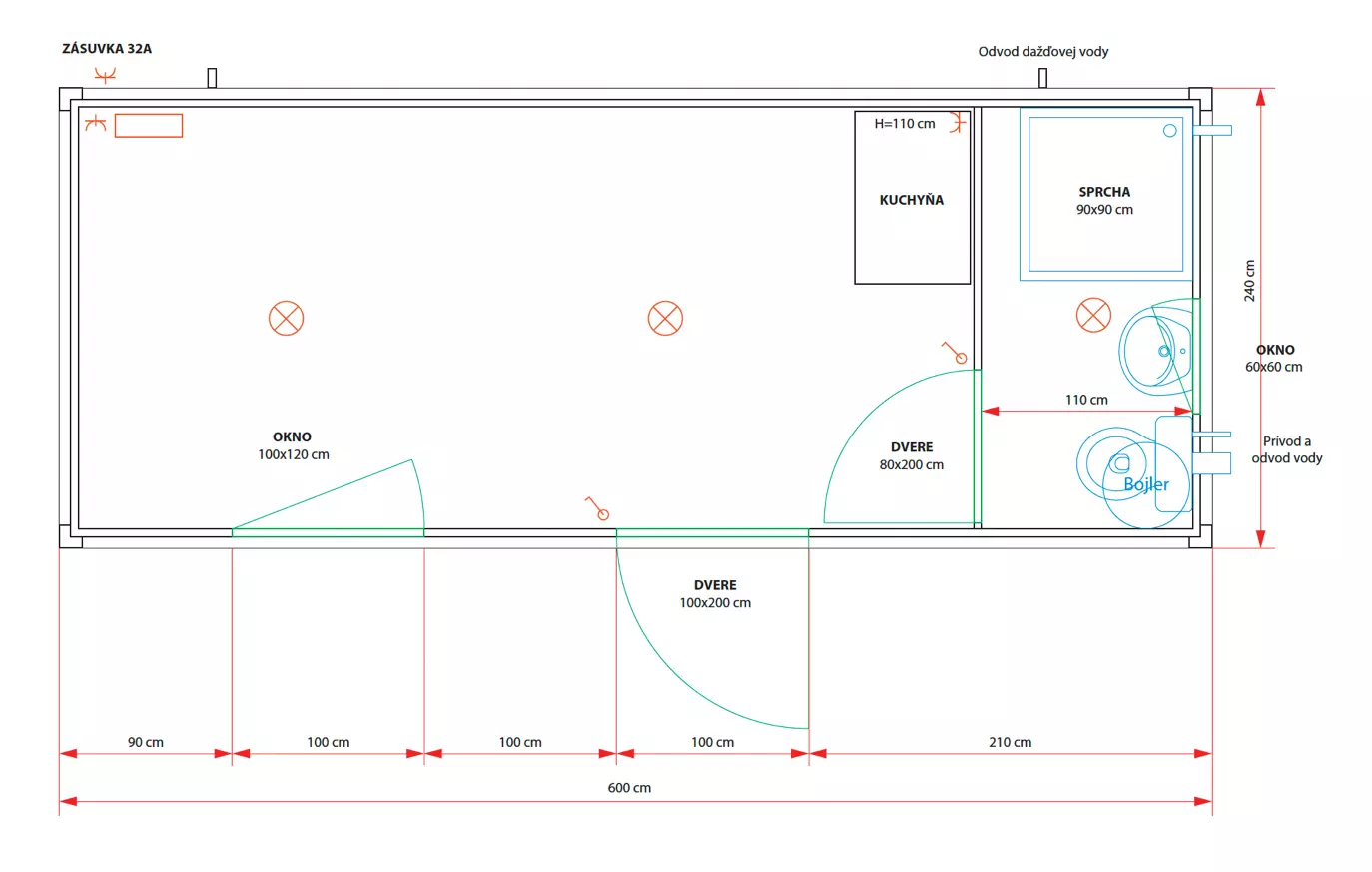 Baugrup kontajner K01 nákres